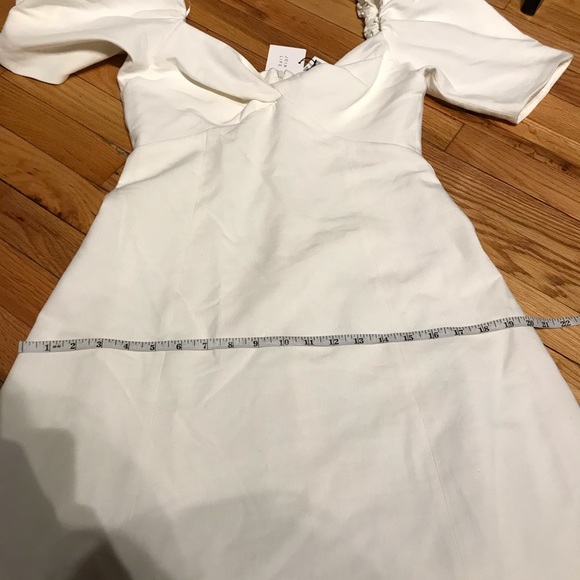 Linen Coastal Coquette Cottage Western Puff short sleeve twist knot overlay flar - Picture 14 of 16